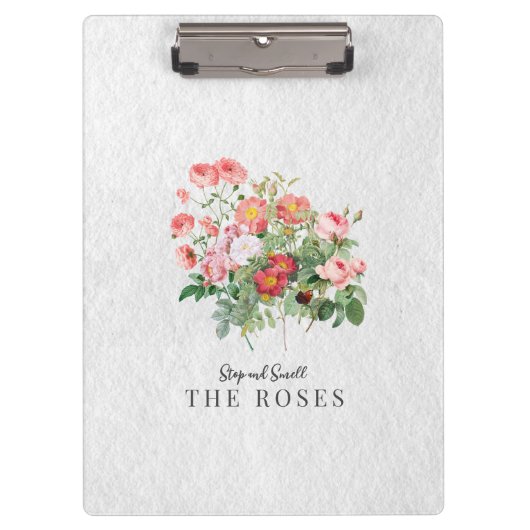 Benutzerdefinierte moderne Script Watercolor Flora Klemmbrett (Vorderseite)