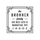 Benutzerdefinierte moderne Square Familienname Rüc Gummistempel (Prägung)