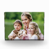 Benutzerdefinierte Mom Established Modern Script  Fotoblock (Vorderseite)