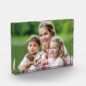 Benutzerdefinierte Mom Established Modern Script  Fotoblock (Links)