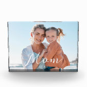 Benutzerdefinierte Mom Established Modern Script  Fotoblock (Vorderseite)