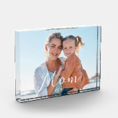 Benutzerdefinierte Mom Established Modern Script Fotoblock (Links)