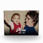 Benutzerdefinierte Mom Established Modern Script Fotoblock (Vorderseite)
