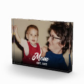 Benutzerdefinierte Mom Established Modern Script Fotoblock (Rechts)