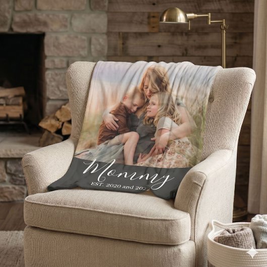 Benutzerdefinierte Mom Established Moderne Schrift Fleecedecke