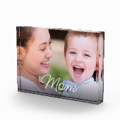 Benutzerdefinierte Mom Established Moderne Schrift Fotoblock (Rechts)