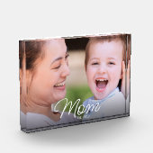 Benutzerdefinierte Mom Established Moderne Schrift Fotoblock (Links)