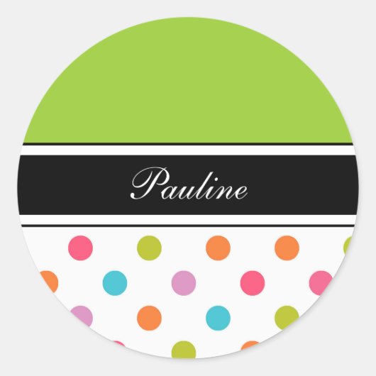 Benutzerdefinierte Monogram-Aufkleber-Etiketten Runder Aufkleber (Vorderseite)