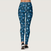 Benutzerdefinierte Monogram Blue Sparkling Snow Le Leggings (Rückseite)