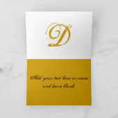 Benutzerdefinierte Monogram "D"-Karte braun und Go (Innenseite)