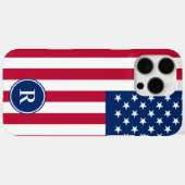 Benutzerdefinierte Monogram für amerikanische Flag Case-Mate iPhone Hülle (Rückseite (Horizontal))
