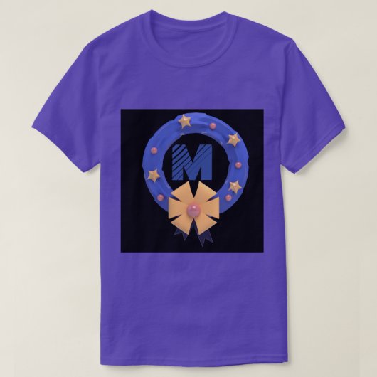 Benutzerdefinierte Monogram M Symbolinitialen Lila T-Shirt (Design vorne)