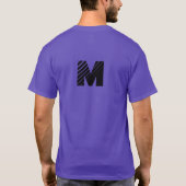 Benutzerdefinierte Monogram M Symbolinitialen Lila T-Shirt (Rückseite)