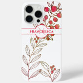 Benutzerdefinierte Monogram Name-Blätter Orange Be Case-Mate iPhone Hülle (Rückseite)