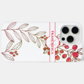 Benutzerdefinierte Monogram Name-Blätter Orange Be Case-Mate iPhone Hülle (Rückseite (Horizontal))