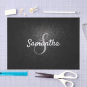Benutzerdefinierte Monogram Name Imitate Schwarze Seidenpapier (Handwerk)
