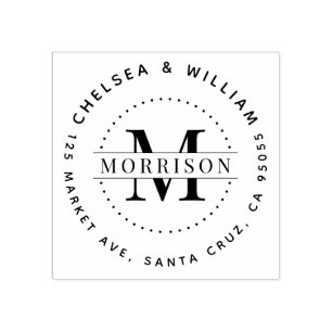 Benutzerdefinierte Monogram-Rücksendeadresse Moder Gummistempel