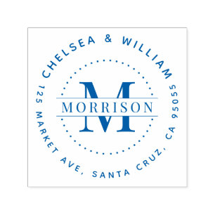 Benutzerdefinierte Monogram-Rücksendeadresse Moder Permastempel