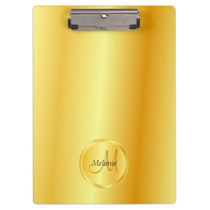 Benutzerdefinierte Monogram Template Gold Look Ele Klemmbrett