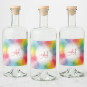 Benutzerdefinierte Monogram-Vorlage Abstrakt farbi Alkoholflaschenetikett (Flaschen)