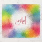 Benutzerdefinierte Monogram-Vorlage Abstrakt farbi Alkoholflaschenetikett (Einzelnes Label)