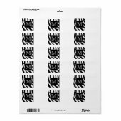 Benutzerdefinierte Monogram, Zebra Muster Animal P Adressaufkleber (Vorne)