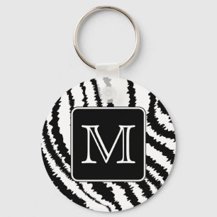 Benutzerdefinierte Monogram, Zebra Muster Animal P Schlüsselanhänger