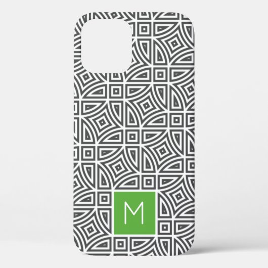 Benutzerdefinierte monogramm-Abstrakte Mustertelef Case-Mate iPhone Hülle (Rückseite)