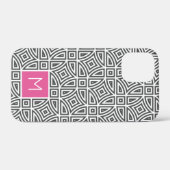 Benutzerdefinierte monogramm-Abstrakte Mustertelef Case-Mate iPhone Hülle (Rückseite (Horizontal))