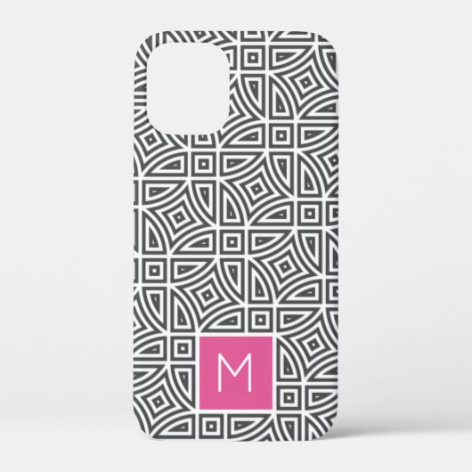 Benutzerdefinierte monogramm-Abstrakte Mustertelef Case-Mate iPhone Hülle (Rückseite)
