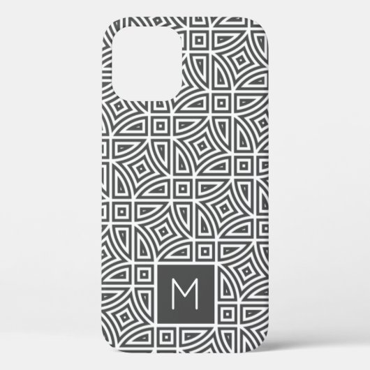 Benutzerdefinierte monogramm-Abstrakte Mustertelef Case-Mate iPhone Hülle (Rückseite)