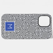 Benutzerdefinierte monogramm-Abstrakte Mustertelef iPhone Hülle (Rückseite (Horizontal))