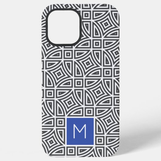 Benutzerdefinierte monogramm-Abstrakte Mustertelef iPhone Hülle (Rückseite)