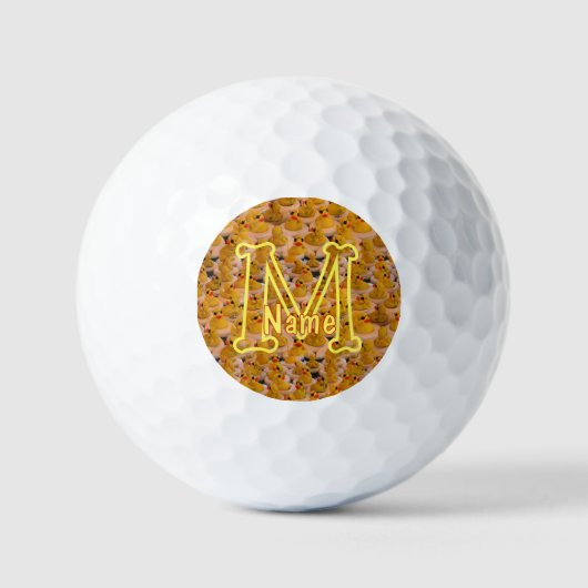 Benutzerdefinierte Monogramm Anfangsbuchstabe Name Golfball (Vorderseite)