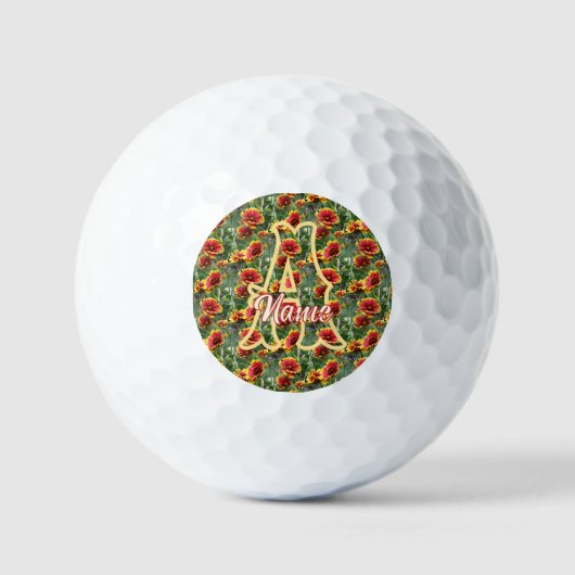 Benutzerdefinierte Monogramm Anfangsbuchstabe Name Golfball (Vorderseite)