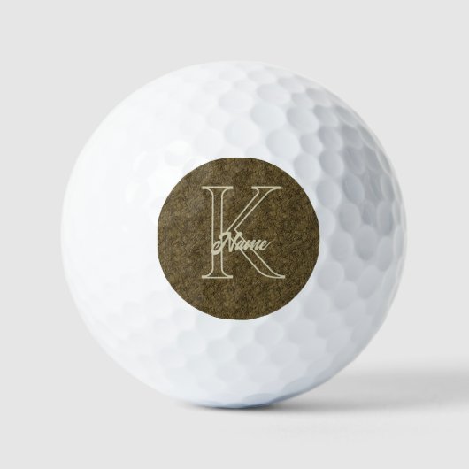 Benutzerdefinierte Monogramm Anfangsbuchstabe Name Golfball (Vorderseite)