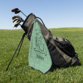 Benutzerdefinierte Monogramm Anfangsbuchstabe Name Golfhandtuch (Gras)