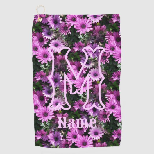 Benutzerdefinierte Monogramm Anfangsbuchstabe Name Golfhandtuch (Vorderseite)
