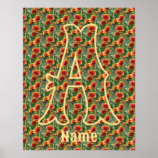 Benutzerdefinierte Monogramm Anfangsbuchstabe Name Poster (Vorne)