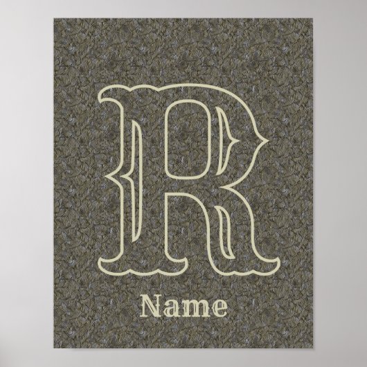 Benutzerdefinierte Monogramm Anfangsbuchstabe Name Poster (Vorne)