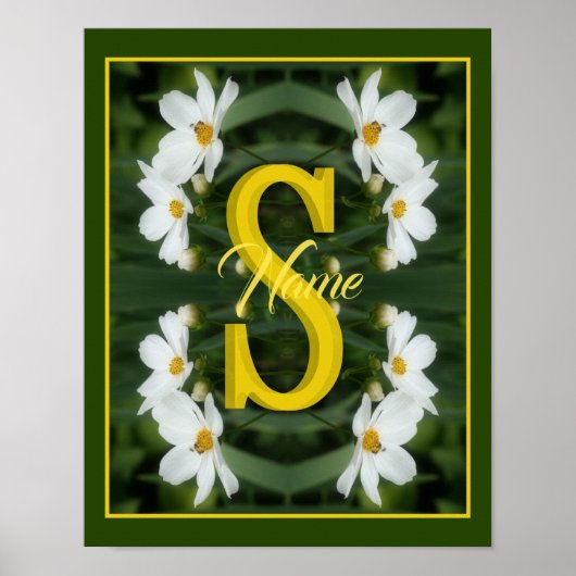 Benutzerdefinierte Monogramm Anfangsbuchstabe Name Poster (Vorne)