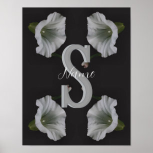 Benutzerdefinierte Monogramm Anfangsbuchstabe Name Poster
