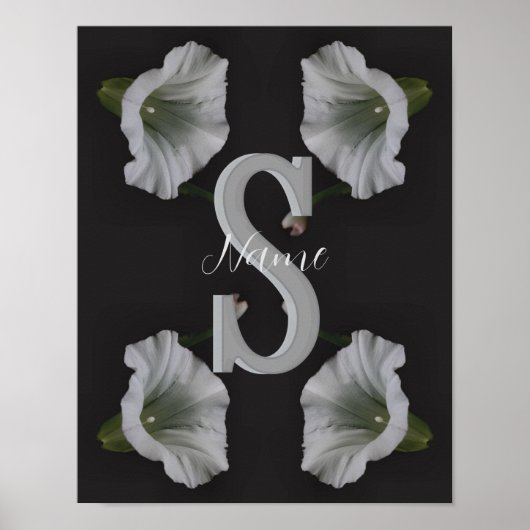 Benutzerdefinierte Monogramm Anfangsbuchstabe Name Poster (Vorne)