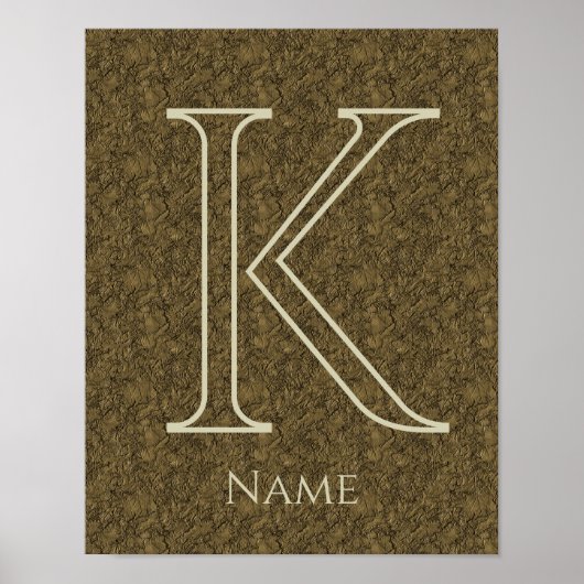 Benutzerdefinierte Monogramm Anfangsbuchstabe Name Poster (Vorne)