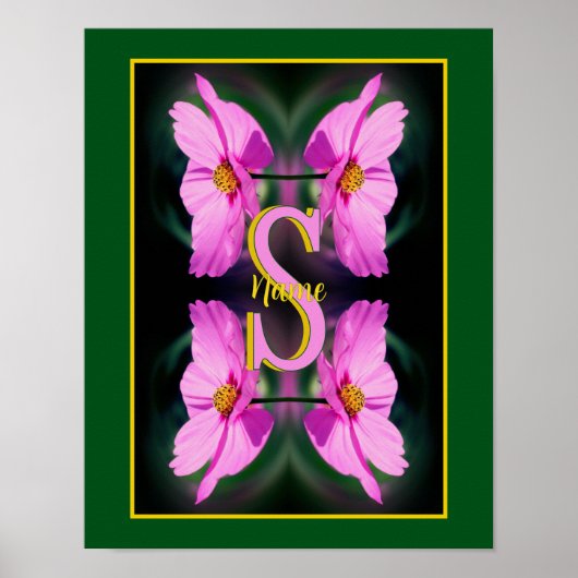 Benutzerdefinierte Monogramm Anfangsbuchstabe Name Poster (Vorne)