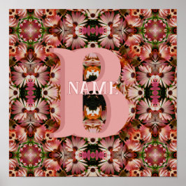 Benutzerdefinierte Monogramm Anfangsbuchstabe Name Poster