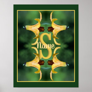 Benutzerdefinierte Monogramm Anfangsbuchstabe Name Poster