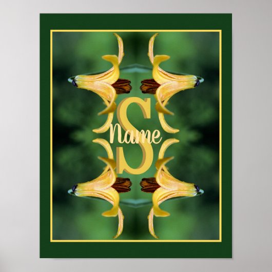 Benutzerdefinierte Monogramm Anfangsbuchstabe Name Poster (Vorne)