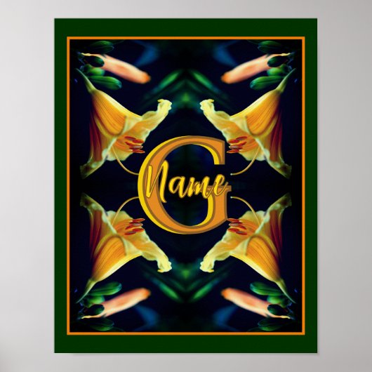 Benutzerdefinierte Monogramm Anfangsbuchstabe Name Poster (Vorne)
