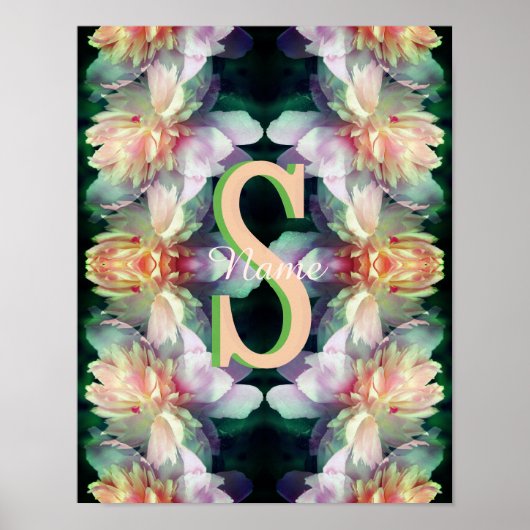 Benutzerdefinierte Monogramm Anfangsbuchstabe Name Poster (Vorne)